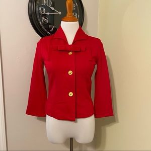 Cabi size 0 red retro 50’s blazer NWT